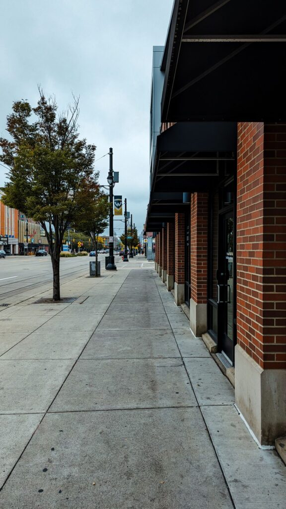 Concrete sidewalk and walkway